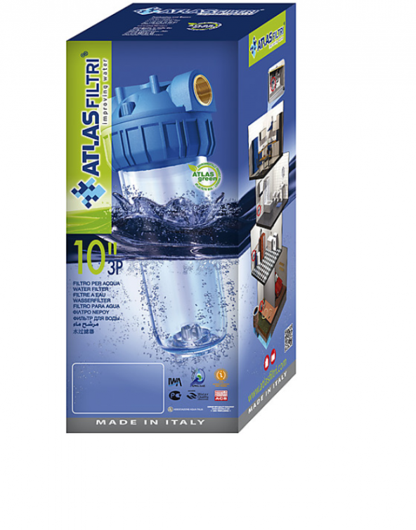 Atlas 3/4 Girişli 10" inç Housing Tekli Boş Filtre Kabı - 4