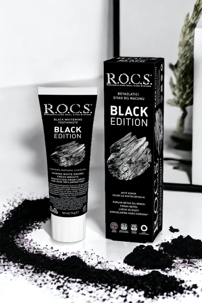 R.O.C.S. Rocs Black Edıtıon Kömür Beyazlatıcı Diş Macunu 74 G X 2 Adet - Resim 3