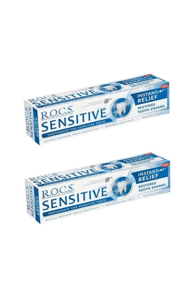 R.O.C.S. Rocs Sensitive Instant Relief Hassasiyete Karşı Diş Macunu (florürsüz) 75ml (2li)