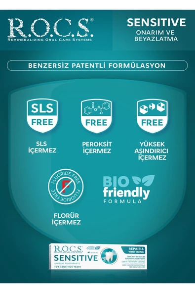 R.O.C.S. Rocs Sensitive Diş Macunu Onarım Ve Beyazlatma 94g - 4
