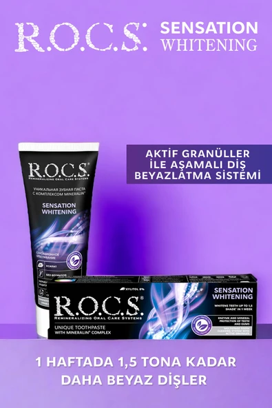 R.O.C.S. Rocs Sensation Whitening Beyazlatıcı Diş Macunu Ve 2 Diş Fırçası - 2