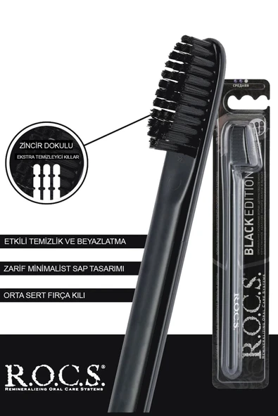 R.O.C.S. Rocs Black Edıtıon Beyazlatıcı Diş Fırçası - 2 Adet - 3