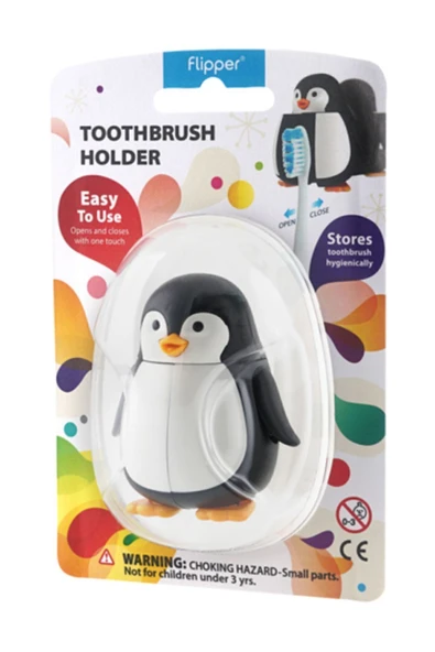 Flipper Flıpper Hıjyenık Diş Fırçası Saklama Kabı - Penguen Figürlü