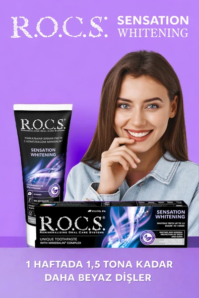 R.O.C.S. Rocs Sensation Whitening Beyazlatıcı Ağız Bakım Seti - 2 Macun Ve 2 Fırça - 2