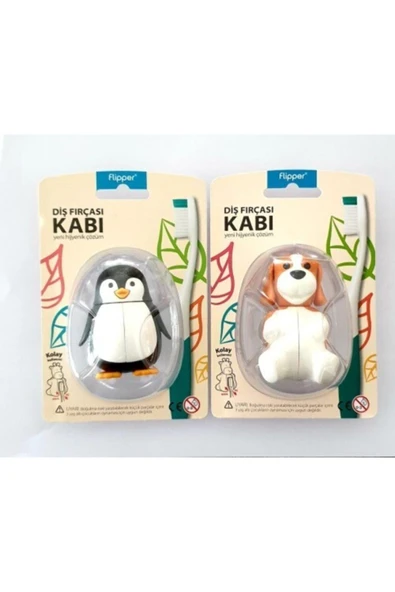 R.O.C.S. Rocs Flipper Hijyenik Diş Fırçası Kabı Penguen Köpek