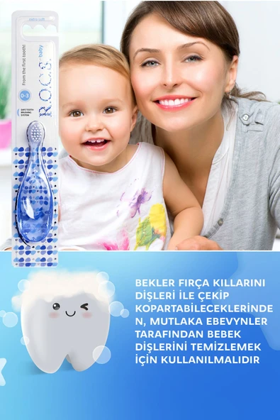 R.O.C.S. Rocs Baby 0-3 Yaş Bebek Diş Fırçası - Mavi - 5