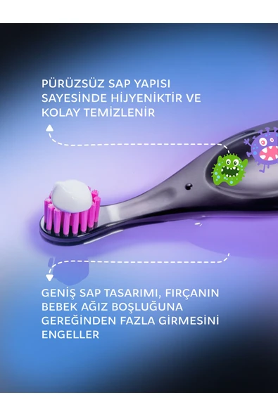 R.O.C.S. Baby Neon 0-3 Yaş Için Ekstra Yumuşak Diş Fırçası - Mor - 3