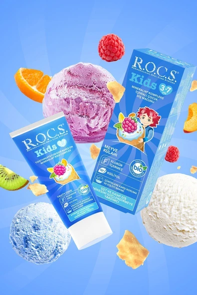R.O.C.S. Rocs Kids 3-7 Yaş Meyveli Çocuk Diş Macunu Meyve Külahı 35ml. - 6