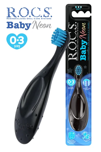 R.O.C.S. Baby Neon 0-3 Yaş Için Ekstra Yumuşak Diş Fırçası - 2'li Mavi Set - 2