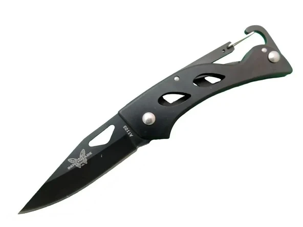 A1103b Siyah Kamp Çakı 15 Cm - Kancalı Metal Saplı