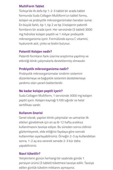 Suda Collagen Multiform Kolajen 90 Tablet 2'li Avantaj Paketi - 4
