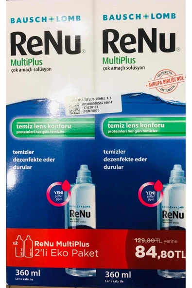 Renu Multiplus Lens Solüsyonu 2 X 360 ml (84,80 TL ETİKETLİ) - 2