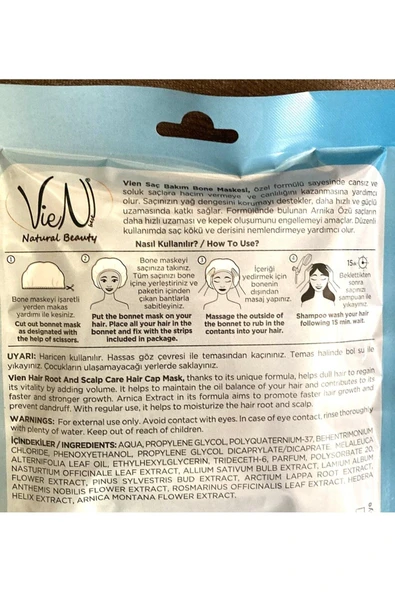 Vien Natural Beauty Saç Bone Maskesi Saç Kökü ve Deri Bakımı 1 Adet - 3