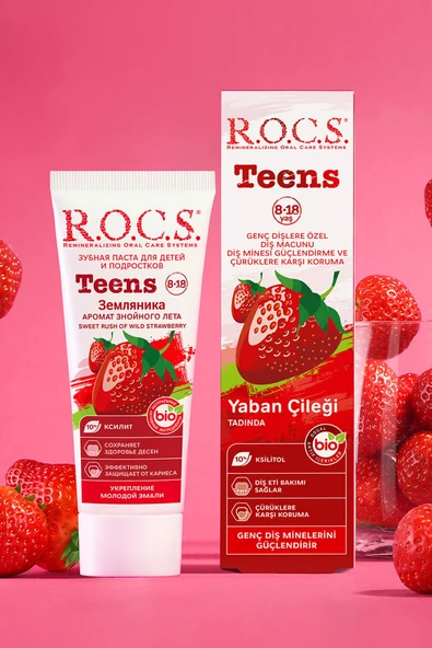 R.O.C.S. Rocs Teen 8-18 Yaş Yaban Çileği Tadında Diş Macunu - 74 Gr - 5