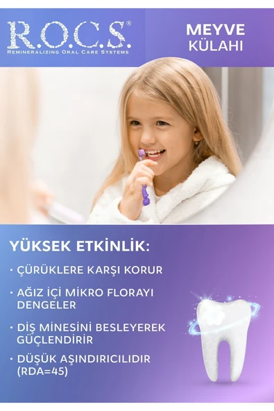 R.O.C.S. Rocs Kids 3-7 Yaş Meyveli Çocuk Diş Macunu Meyve Külahı 35ml. - 3