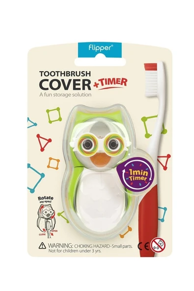 Flipper Flıpper Kum Saatli Diş Fırçası Hijyenik Saklama Kabı - Yeşil