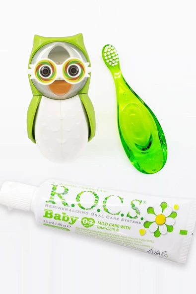 R.O.C.S. Baby Yeşil Baykuş Bakım Seti (PAPATYA MACUN YEŞİL FIRÇA YEŞİ BAYKUŞ SAKLAMA KABI) - 2