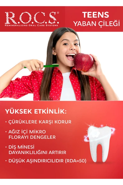 R.O.C.S. Rocs Teen 8-18 Yaş Yaban Çileği Tadında Diş Macunu - 74 Gr - 3