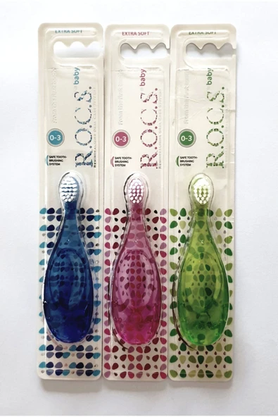 R.O.C.S. Rocs Baby 0-3 Yaş Diş Fırçası - Mavi-pembe-yeşil