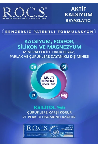R.O.C.S. Aktif Kalsiyum Beyazlatıcı Diş Macunu 94g - 2