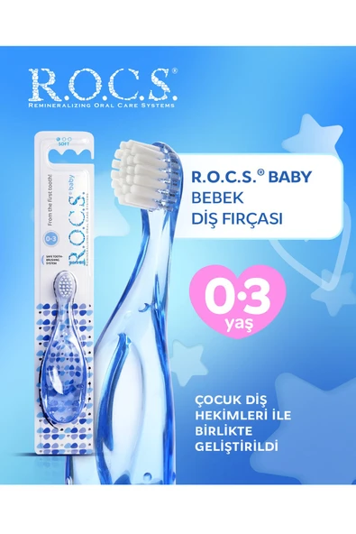 R.O.C.S. Rocs Baby 0-3 Yaş Bebek Diş Fırçası - Mavi