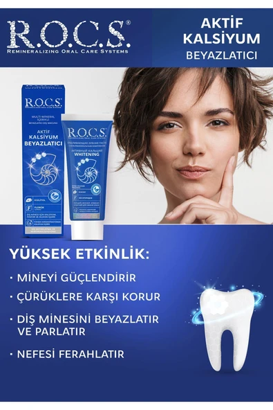 R.O.C.S. Aktif Kalsiyum Beyazlatıcı Diş Macunu 94g - 3