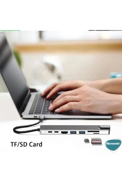 Type-c To Hdtv Multifunction Adapter 8 Port Kablo - 3