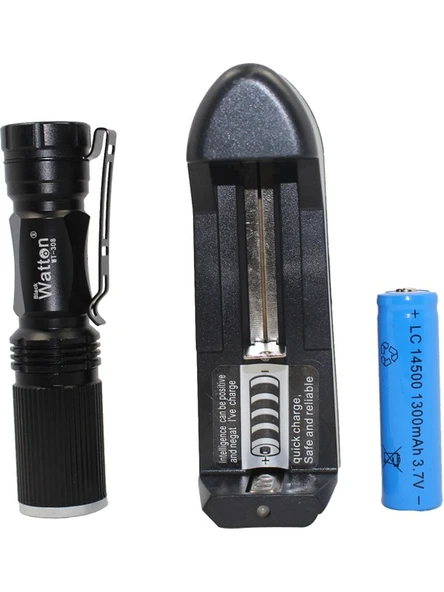 Watton Mini Kuvvetli Şarjlı Pilli El Feneri Watton WT-308