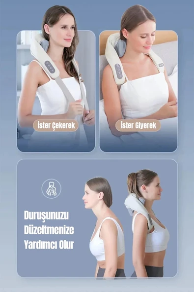 Şarjlı Ovmalı Isıtmalı Masaj Aleti Insan Eli Yoğurma Hissi - 6