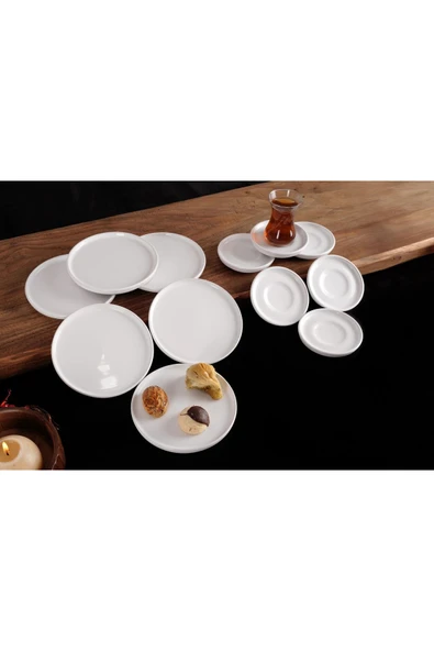 12 Parça 6 Kişilik Çay & Pasta Sunum, Servis Seti - 5