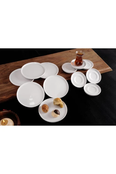 12 Parça 6 Kişilik Çay & Pasta Sunum, Servis Seti - 4
