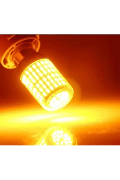 ASTRALED  Led Sinyal Ampulü 144 Led Turuncu ARIZA IŞIĞI YAKMAZ - tek duy düz tırnak