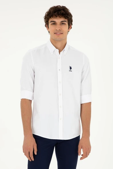 U.s.Polo Assn. Erkek Beyaz Dokuma Gömlek G081GL004