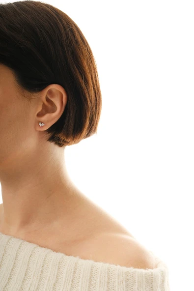 Gümüş rodyumlu zirkon taşlı aşkın iki damlası küpe SGTL12827RODAJ - Resim 3