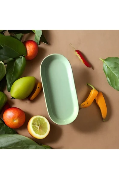 Kütahya Venüs 3 Lü Seramik Oval Kahvaltılık Masa Ortası Sunumluk 20*9 Cm Seramik Kahvaltılık Tabak - 3