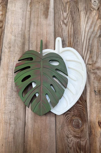 Monstera Büyük Silikon Tepsi Kalıbı - Resim 3