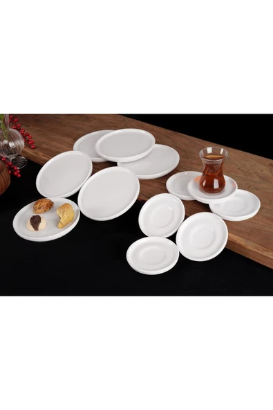 12 Parça 6 Kişilik Çay & Pasta Sunum, Servis Seti - 1