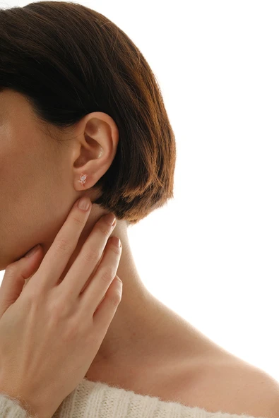 Gümüş rose damla kesim zirkon taşlı lale küpe SGTL12834ROSE - Resim 3