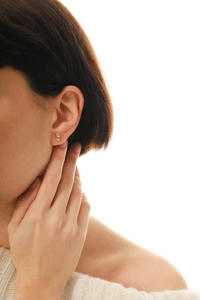 Gümüş altın yaldızlı markız kesim zirkon taşlı lale küpe SGTL12835GOLD - Resim 3