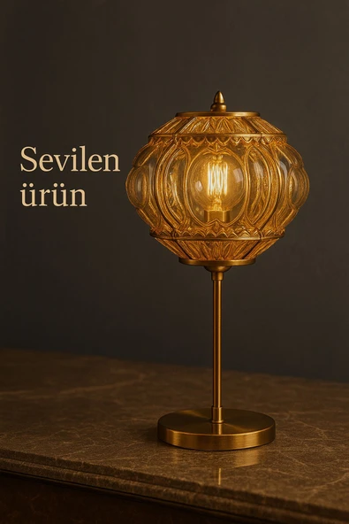 Çağla Serisi Kristal Cam Abajur, Masa Lambası, Lux Abajur, Ev Hediyesi Abajur - 2