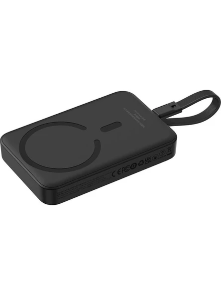 Baseus MgSafe Mini 30 W Siyah 10000 mAh Hızlı Şarj Kablosuz Powerbank Teşhir - Resim 3
