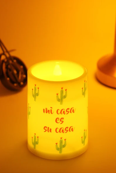 2li Led Mum Kaktüs Bardak Tipi Pilli Dumansız Alevli Dekoratif Yapay Mum Dekor Lambası Işıldak 10 cm - 3