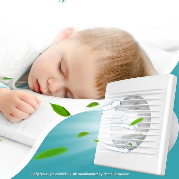 Elektrikli Fan Kirli Hava Kötü Koku Egzoz Aspiratörü Fanı 150 mm Wc Mutfak Büro Banyo Havalandırma - Resim 8