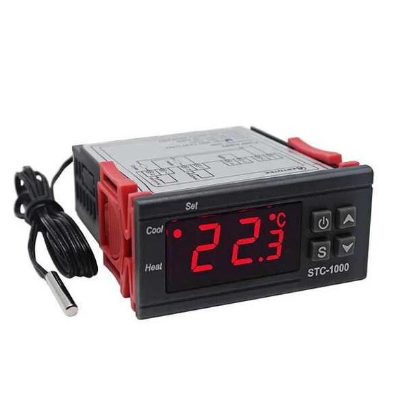 STC-1000  220V 10A LCD Ekranlı NTC Sensörlü Sıcaklık Kontrol Cihazı