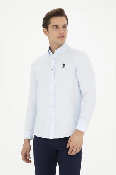 U.s.Polo Assn. Erkek Açık Mavi Dokuma Gömlek G081GL004