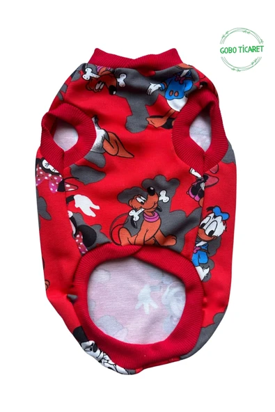 Kırmızı Minnie Mouse Desenli Kedi Köpek Kıyafeti Elbisesi XLARGE/XL/Beden 4