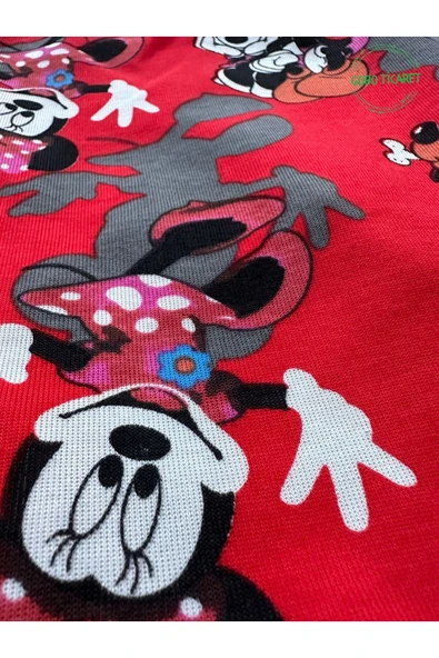 Kırmızı Minnie Mouse Desenli Kedi Köpek Kıyafeti Elbisesi S/SMALL/Beden 1 - 4