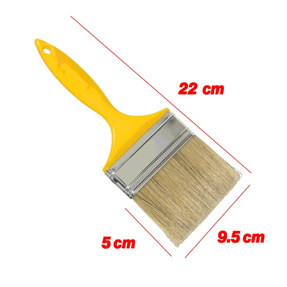 Kestirme Boyama Fırçası Plastik Saplı No 4 Numara Tavan Boya Kıl Fırça İç Dış Cephe - 4