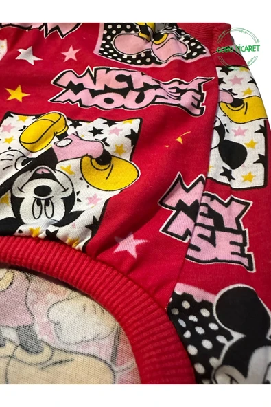 Kırmızı Mickey Mouse Desenli Kedi Köpek Kıyafeti Elbisesi Large/L/Beden 3 - 3