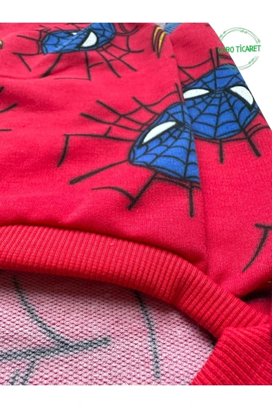 Kırmızı Örümcek Adam Spider Man Desenli Kedi Köpek Kıyafeti Elbisesi XLARGE/XL/Beden 4 - 3